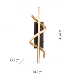 LED Wandlampe Metall dimmbar 3000 K Schwarz Messing