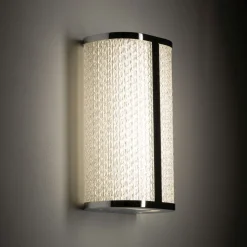 LED Wandlampe Metall Glas in Chrom IP44 H:30 cm 4000 K