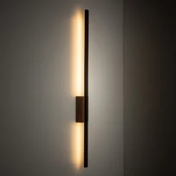 LED Wandlampe Metall Holz 78 cm hoch indirektes Licht 3000 K