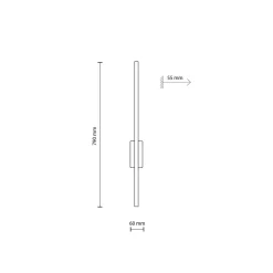 LED Wandlampe Metall Holz 78 cm hoch indirektes Licht 3000 K