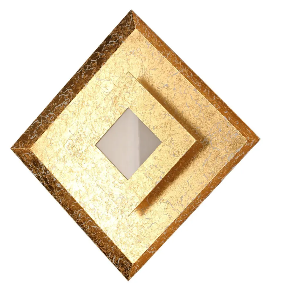 LED Wandlampe Metall in Gold B:32 cm Wand Decke dimmbar