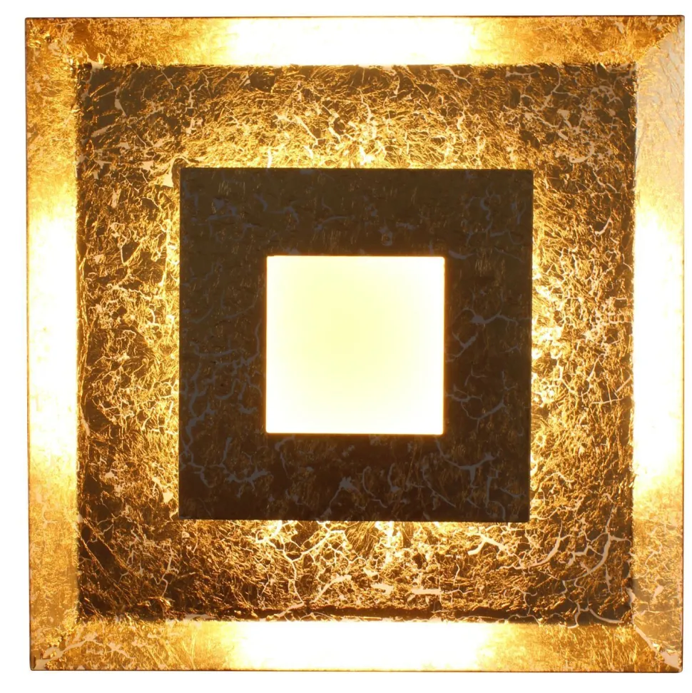 LED Wandlampe Metall in Gold B:32 cm Wand Decke dimmbar