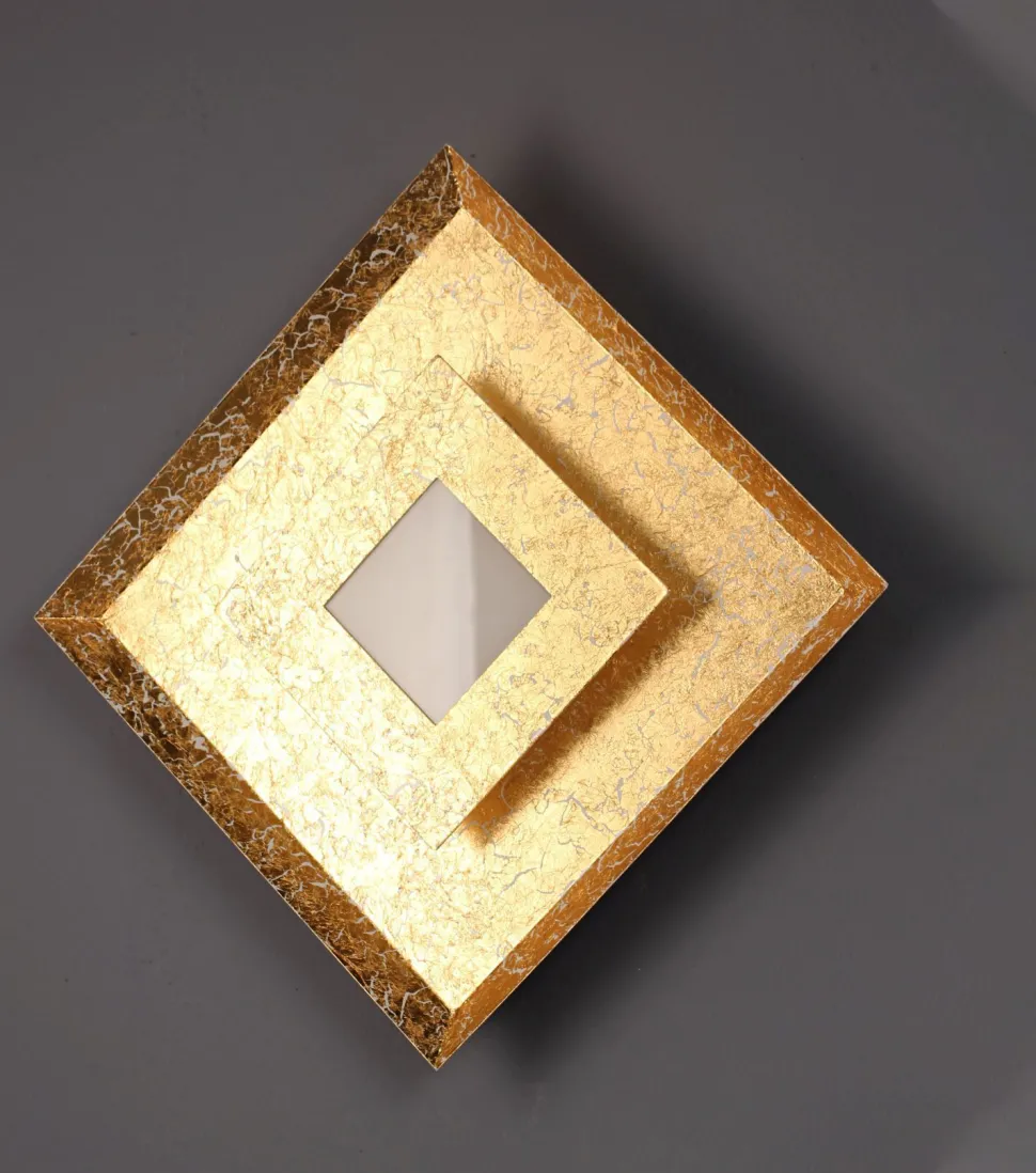 LED Wandlampe Metall in Gold B:32 cm Wand Decke dimmbar