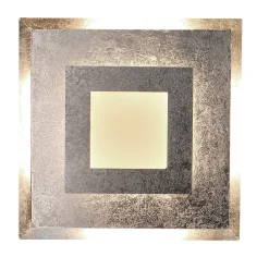 LED Wandlampe Metall Silber B:39 cm Wand Decke dimmbar