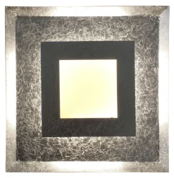 LED Wandlampe Metall Silber B:39 cm Wand Decke dimmbar