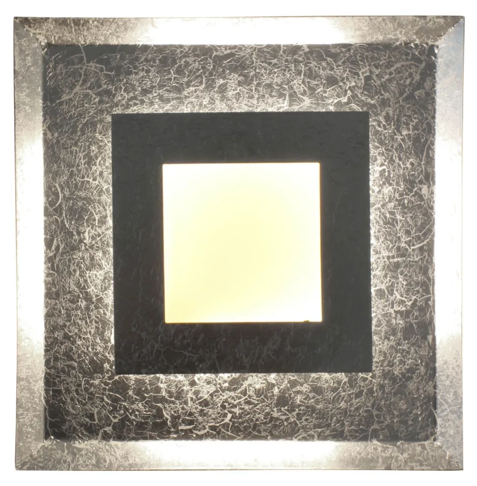 LED Wandlampe Metall Silber B:39 cm Wand Decke dimmbar