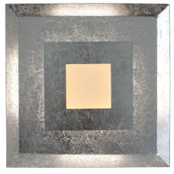 LED Wandlampe Metall Silber B:32 cm Wand Decke dimmbar