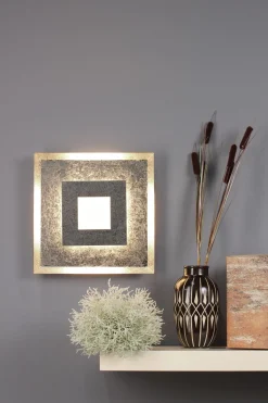 LED Wandlampe Metall Silber B:32 cm Wand Decke dimmbar