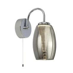 LED Wandlampe mit Schalter Rauchglas 3000 K 202 lm