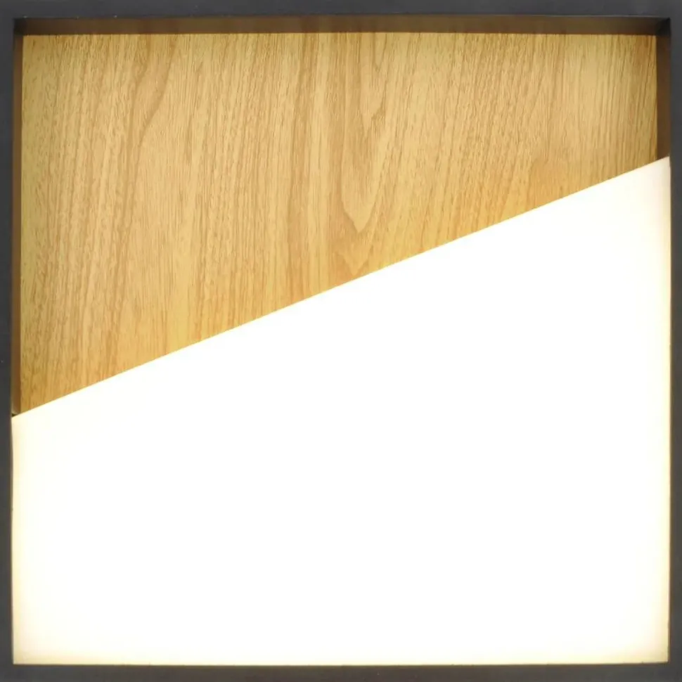 LED Wandlampe Natur Schwarz B:30 cm 3000 K blendarm