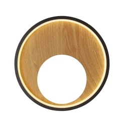 LED Wandlampe rund Ø 30 cm Schwarz Braun 3000 K