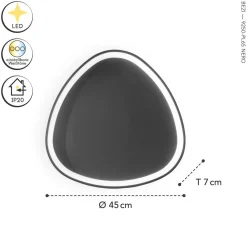 LED Wandlampe Schwarz 40 W dimmbar 3000/4000/6500 K