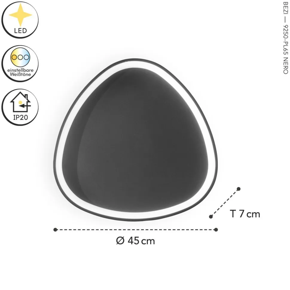 LED Wandlampe Schwarz 40 W dimmbar 3000/4000/6500 K