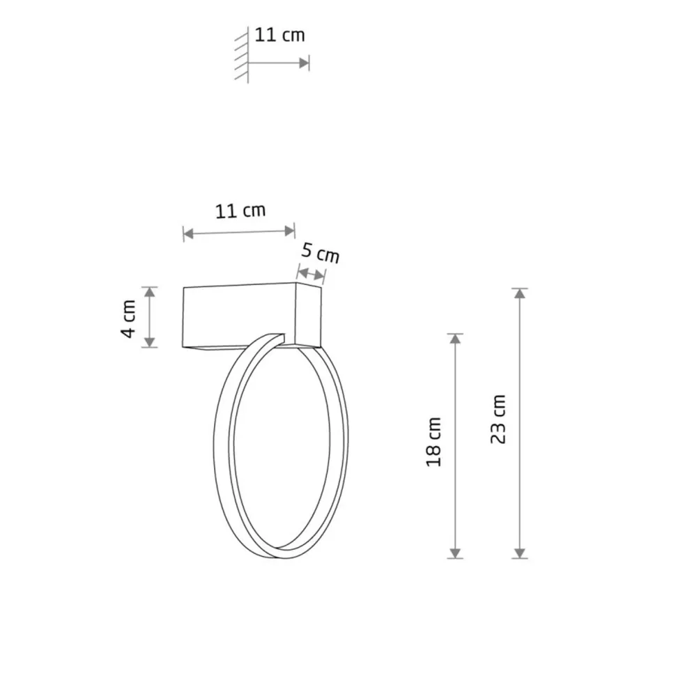 LED Wandlampe Schwarz Aluminium 3000 K 190 lm Ø 18 cm