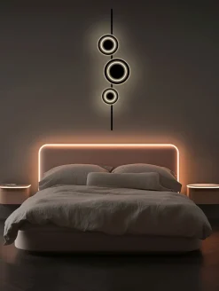 LED Wandlampe Schwarz H:120 cm 1008 lm 3000 K dimmbar