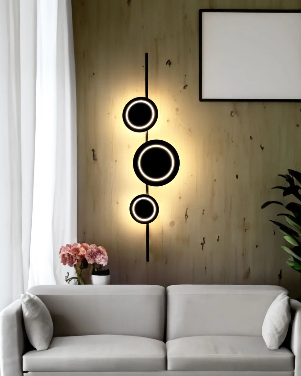 LED Wandlampe Schwarz H:120 cm 1008 lm 3000 K dimmbar