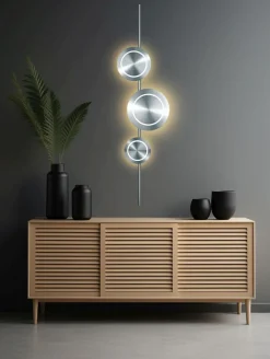 LED Wandlampe Silber H:120 cm 1008 lm 3000 K dimmbar