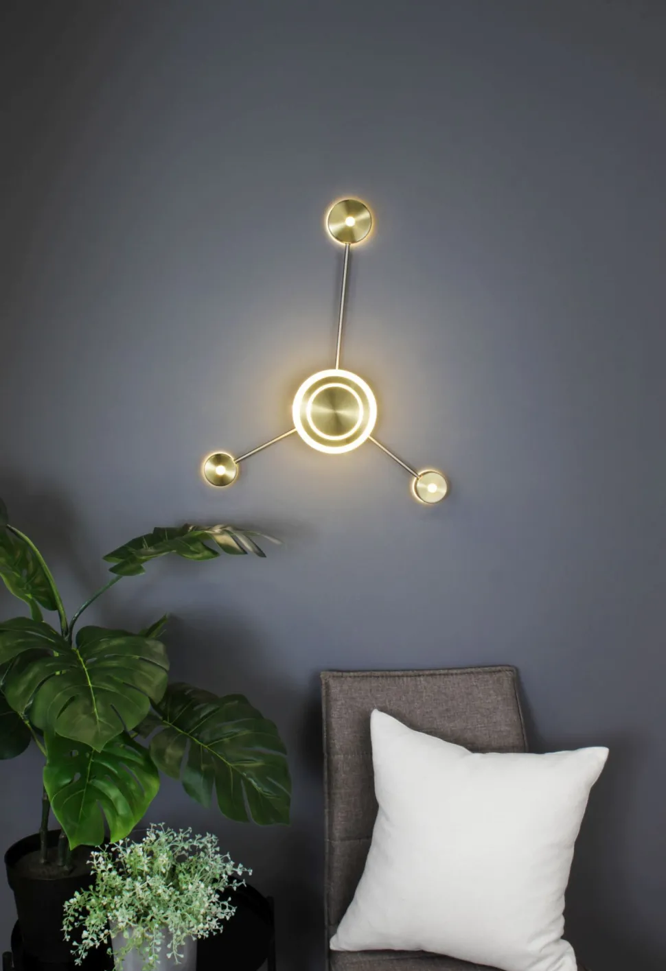 LED Wandleuchte Aluminium dimmbar H:53 cm 3000 K Gold