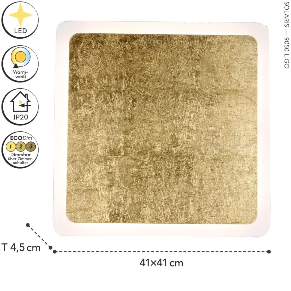 LED Wandleuchte Aluminium Gold Schwarz 3000 K B:41 cm