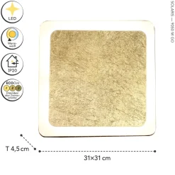 LED Wandleuchte Aluminium Gold Schwarz 3000 K B:31 cm