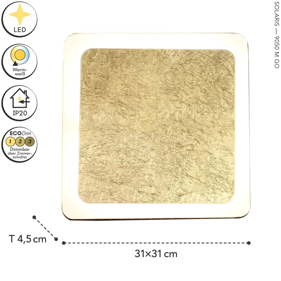 LED Wandleuchte Aluminium Gold Schwarz 3000 K B:31 cm