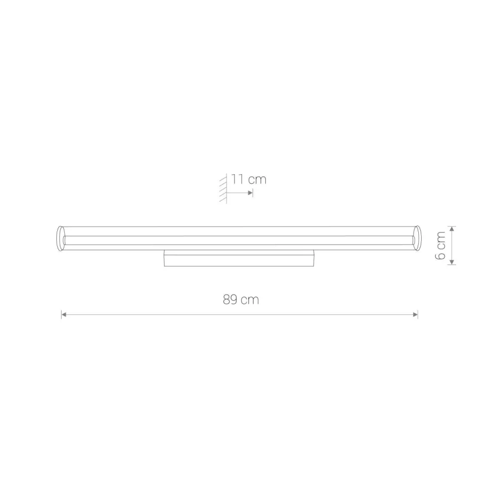 LED Wandleuchte Badezimmer 89 cm lang Chrom 3000 K 1300 lm