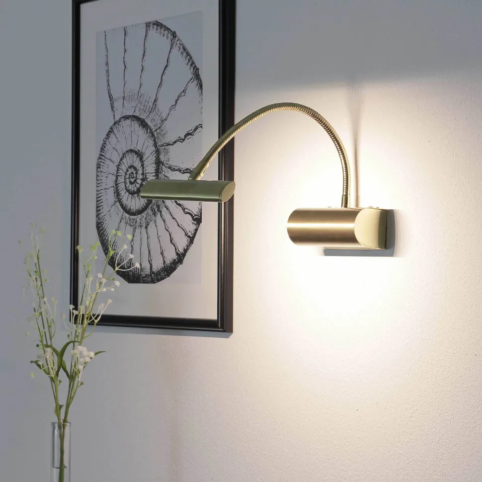 LED Wandleuchte CURTIS in Messing matt