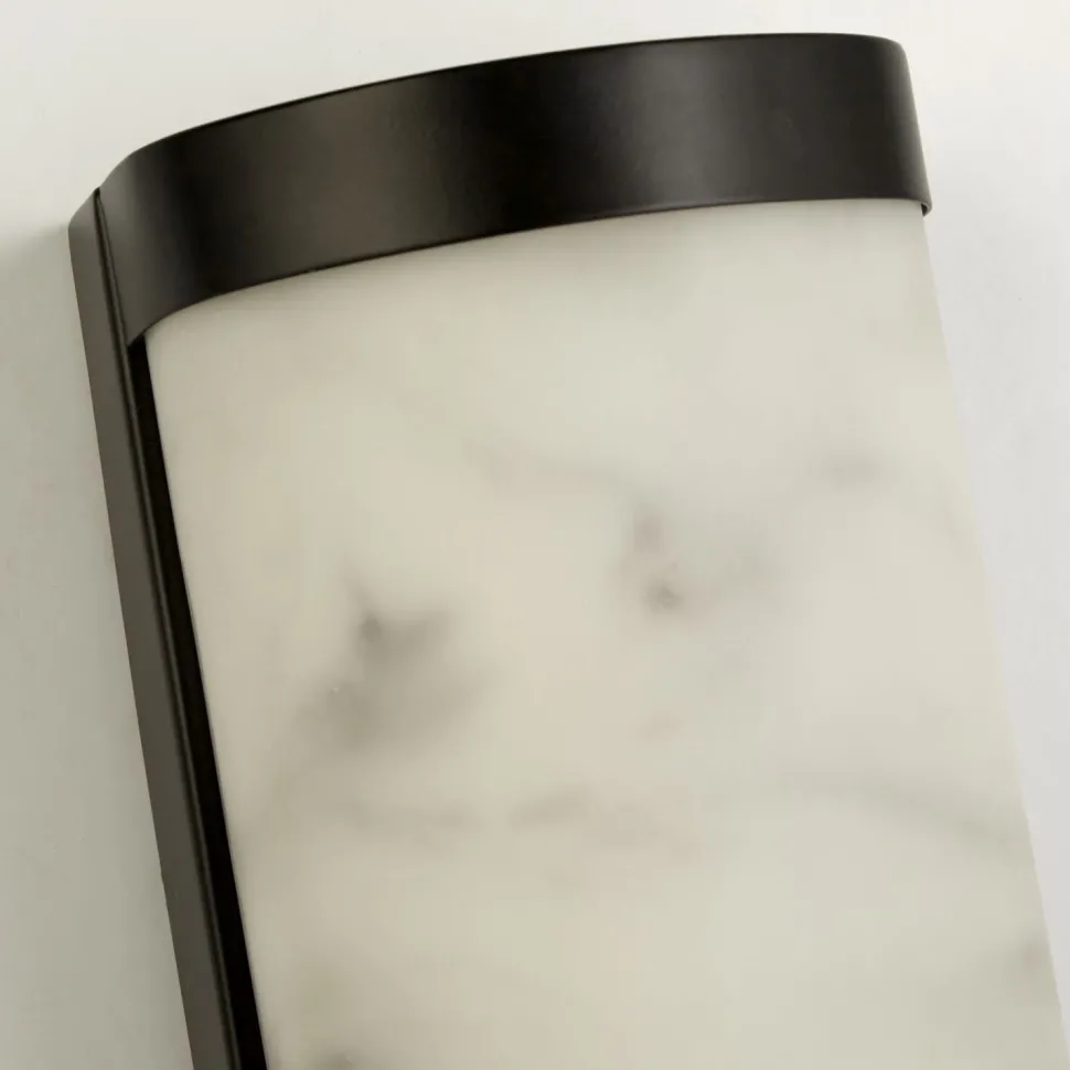 LED Wandleuchte Harz Metall Schwarz Marmor IP44 B:12 cm