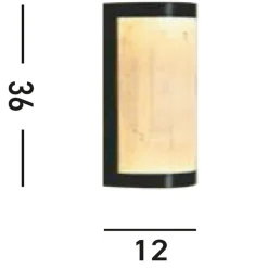 LED Wandleuchte Harz Metall Schwarz Marmor IP44 B:12 cm