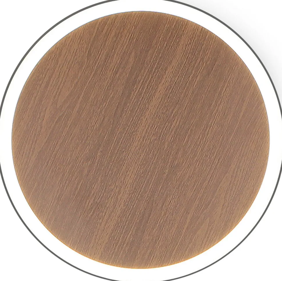 LED Wandleuchte Holz Schwarz rund Ø50 cm 3500 K dimmbar