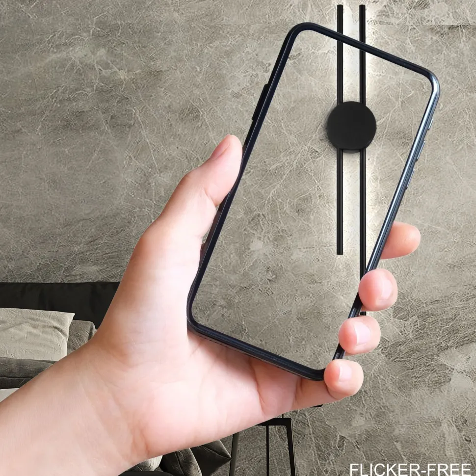 LED Wandleuchte indirekt Schwarz H:80 cm 15 W 4000 K