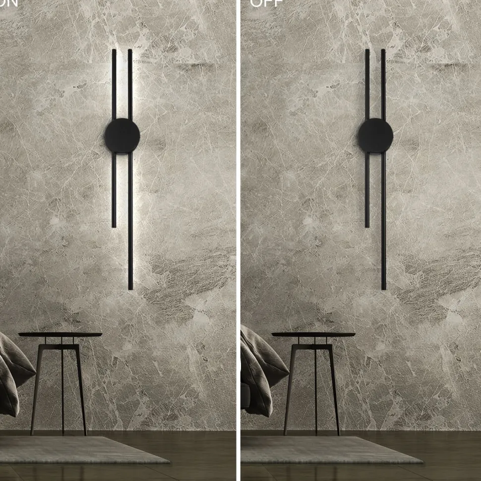 LED Wandleuchte indirekt Schwarz H:80 cm 15 W 4000 K