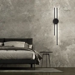 LED Wandleuchte indirekt Schwarz H:80 cm 15 W 4000 K