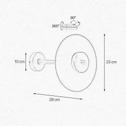 LED Wandleuchte Messing Eisen Ø 23 cm 2700 K Premium