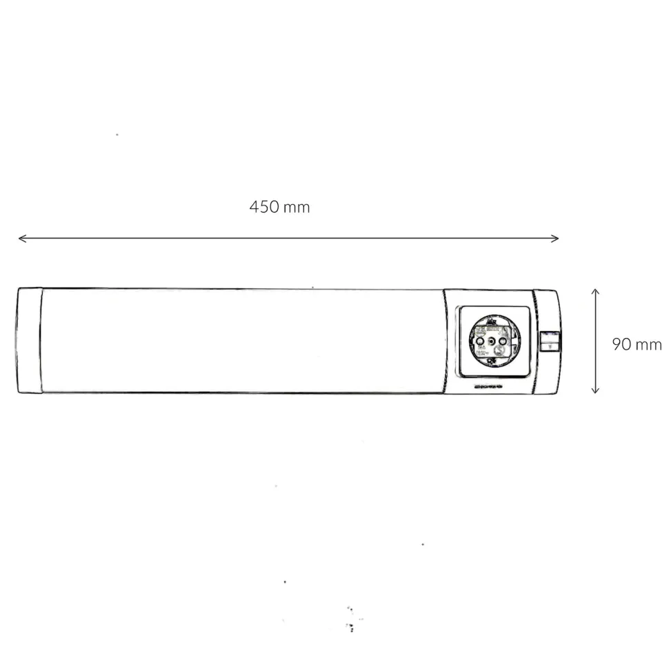 LED Wandleuchte mit Steckdose und Schalter Bad Küche