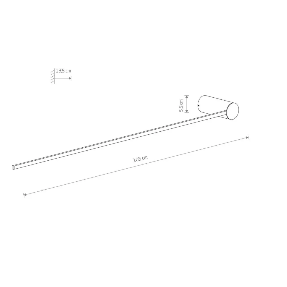 LED Wandleuchte Schwarz 105 cm hoch Modern 4000 K 550 lm