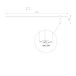 LED Wandleuchte Schwarz indirekt 120 cm lang 3000 K 540 lm