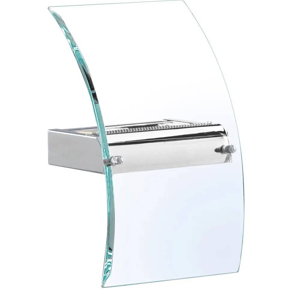 LED Wandleuchte Up Down Chrom Klar H: 29 cm Glas Metall