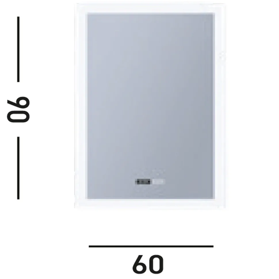 LED Wandspiegel mit Licht Touch Dimmer IP44 48 W eckig