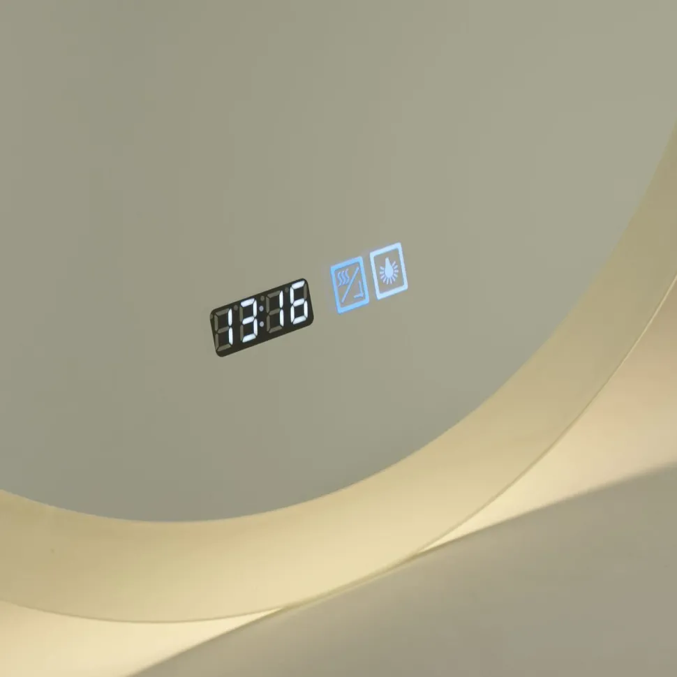 LED Wandspiegel mit Licht Touch Dimmer IP44 28 W rund