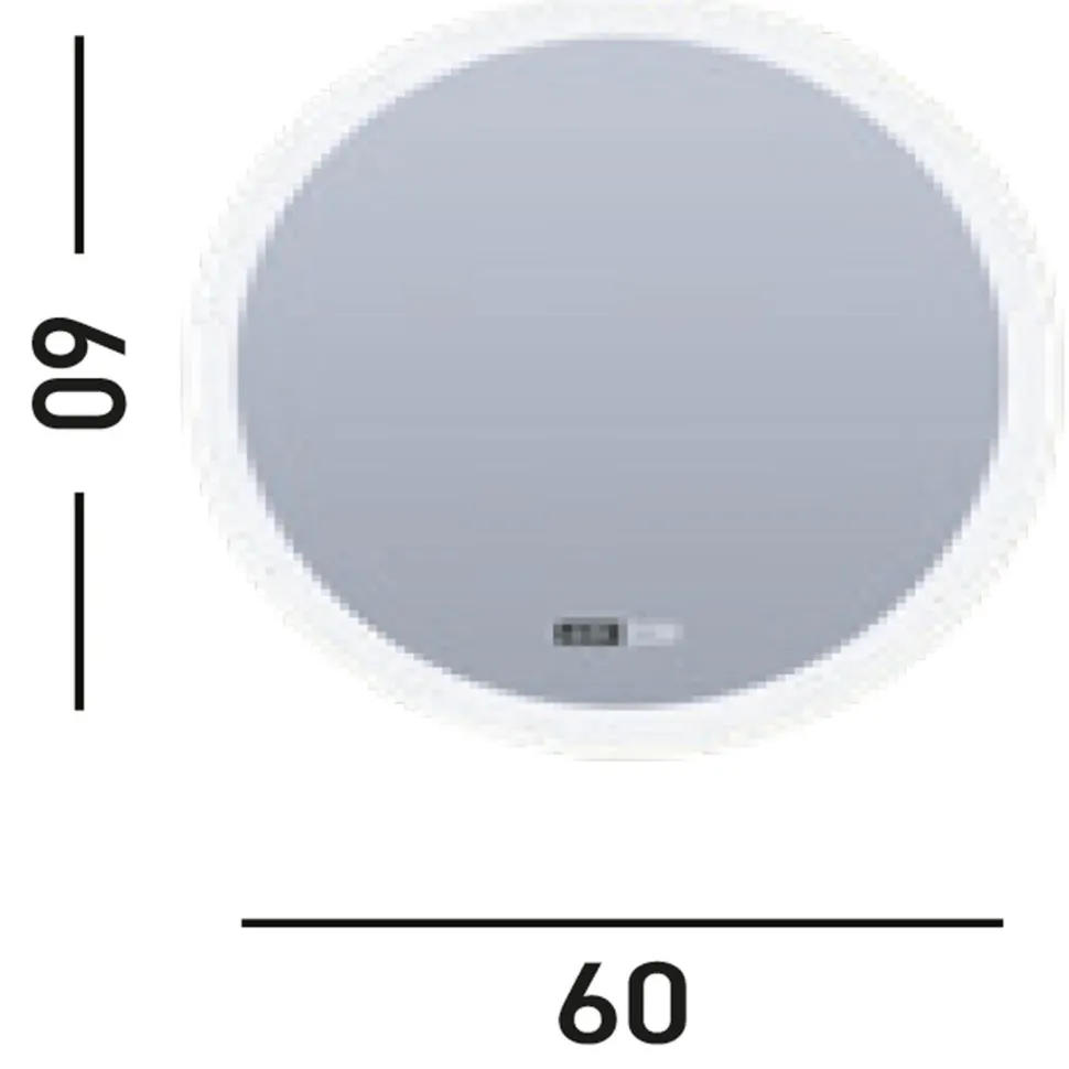 LED Wandspiegel mit Licht Touch Dimmer IP44 28 W rund