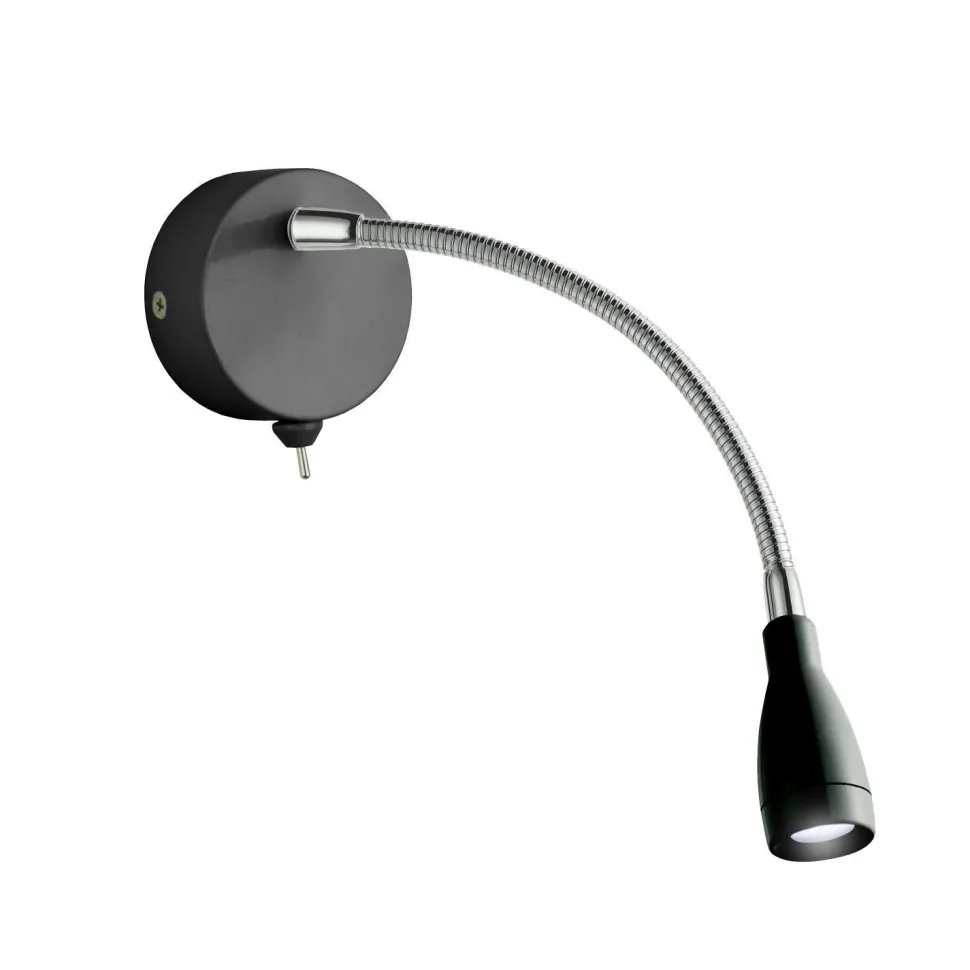 LED Wandspot mit Flexarm Schalter 6500 K in Schwarz