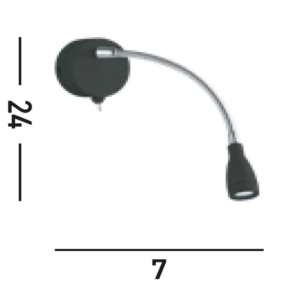 LED Wandspot mit Flexarm Schalter 6500 K in Schwarz