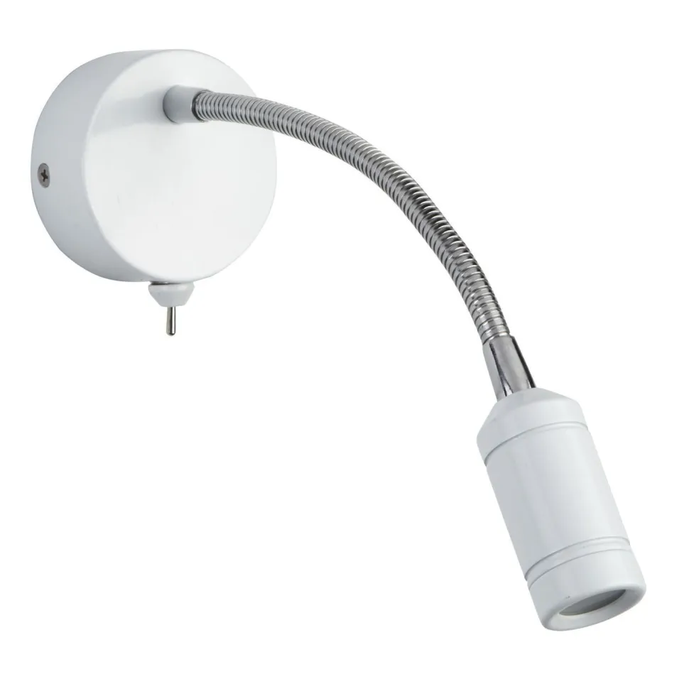 LED Wandstrahler mit Schalter Flexarm in Weiß T:31 cm