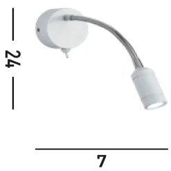 LED Wandstrahler mit Schalter Flexarm in Weiß T:31 cm