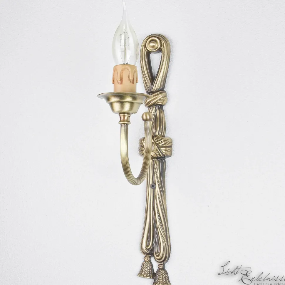 Leuchter Wandlampe aus Echt-Messing in Bronze