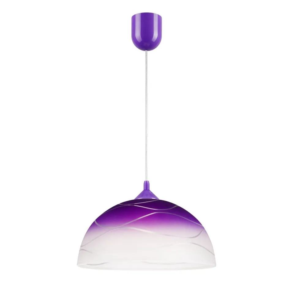 Lila Hängeleuchte Glas rund Retro Esstisch ADANIA