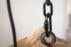 Längliche Hängelampe Holz Natur L:73 cm E27 gemütlich