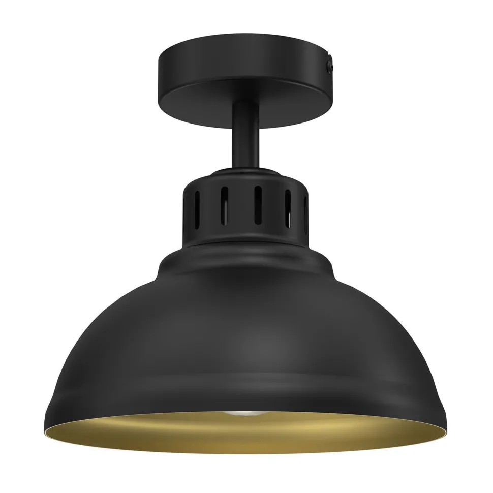 Loft Deckenlampe Metall Schwarz Gold H:23 cm dekorativ