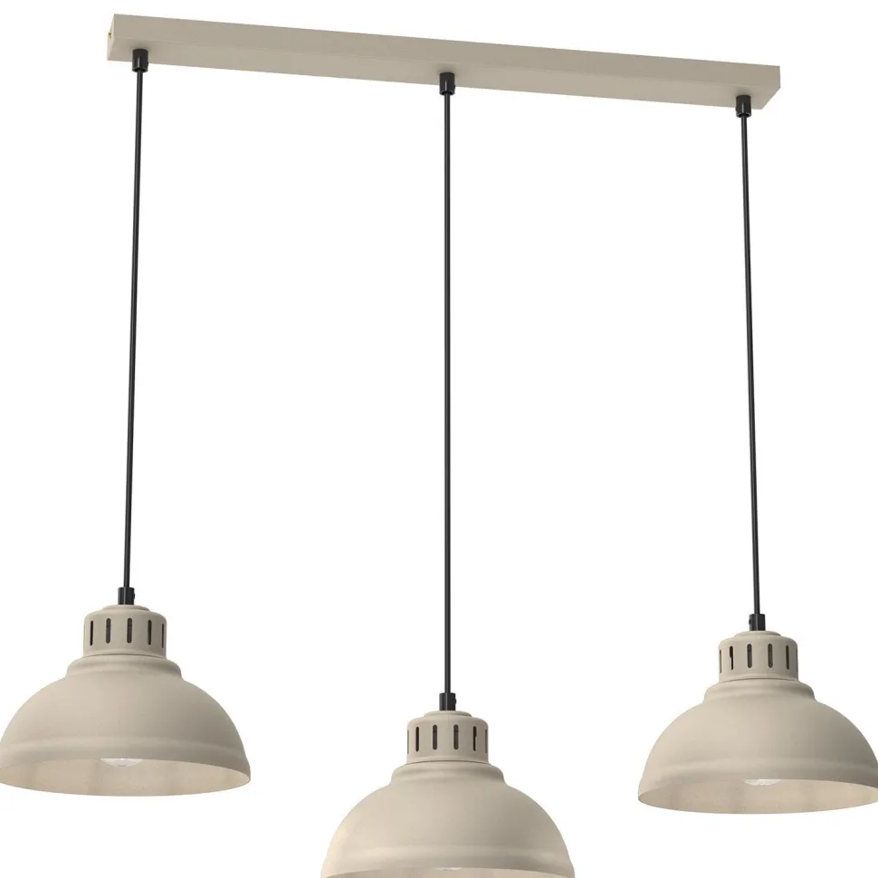 Loft Hängelampe Beige Metall 3-flammig E27 akzentuiert